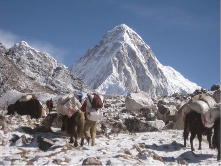 Majestic Mount Pumori on the Way to Lobuche