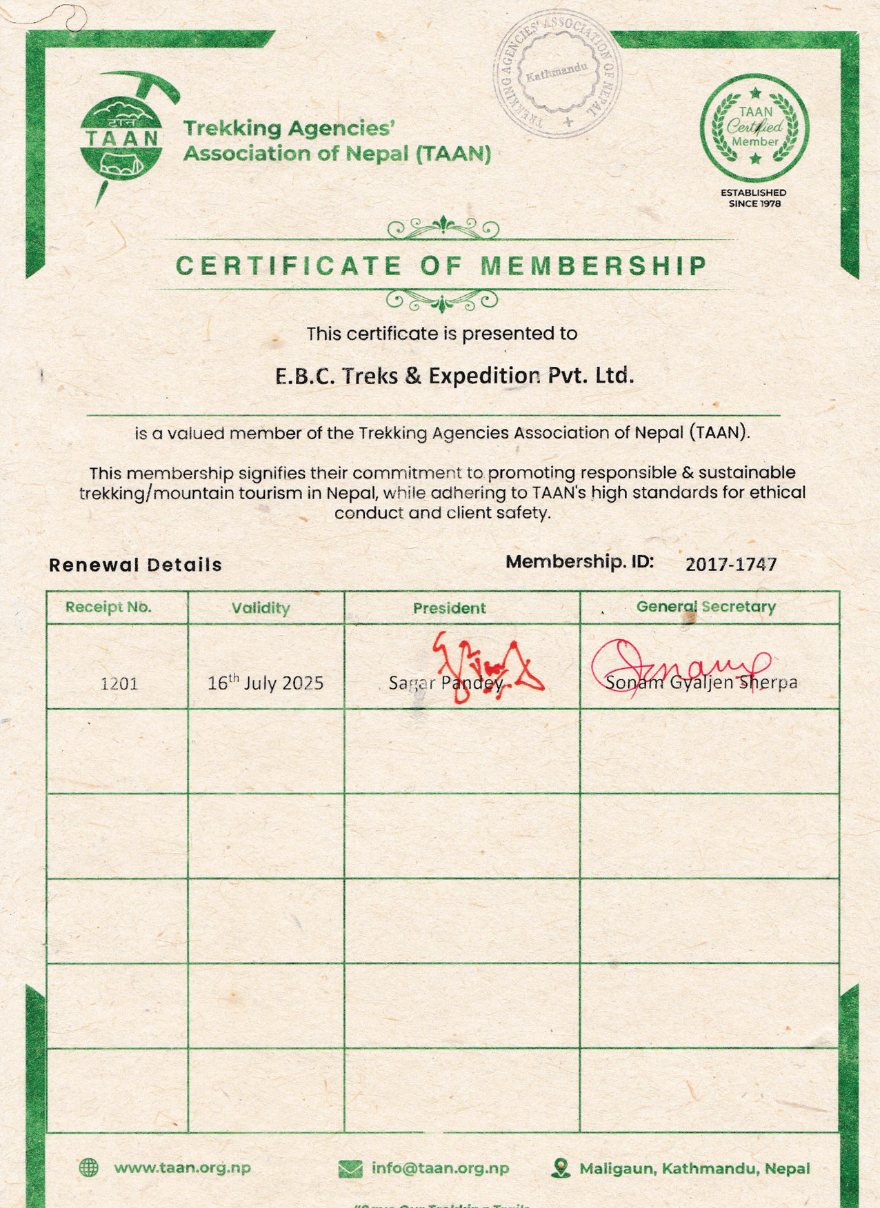 Certificate