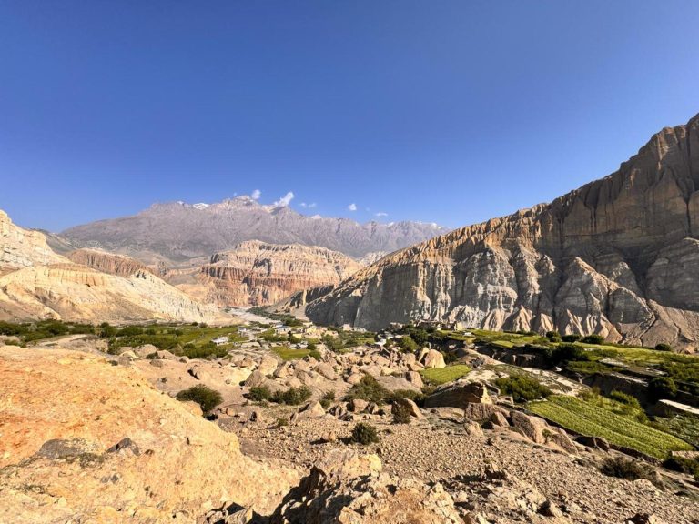 Tetang Village Amid the Dramatic Cliffs of Upper Mustang