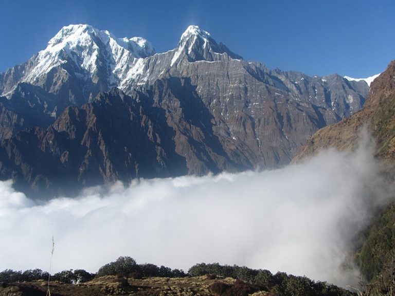 Annapurna South Above the Clouds from High Camp