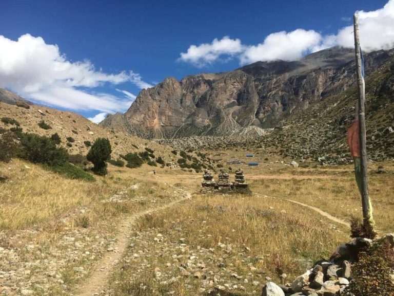 Beautiful mountain landscape on the trail to Chyako